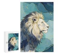Puzzles pour Adultes1000 PCS Lion Portrait with Abstract Watercolor Background Puzzles pour Adultes, Jeu De Réflexion, Décoration Intérieure, Aide À Stimuler Le Cerveau 1000 PCS