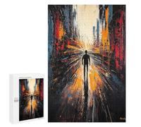 Puzzles pour Adultes1000 PCS Lone Journey - Expressionist Abstract Urban Vision Puzzles pour Adolescents, Jouets Anti-Stress, Cadeaux pour Femmes, Activités Amusantes À La Maison 1000 PCS