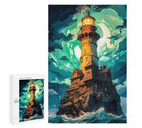 Puzzles pour Adultes1000 PCS Lonely Lighthouse at Night Puzzle Décoratif Mural - Niveau Difficile - Idéal comme Cadeau pour Toute La Famille 1000 PCS
