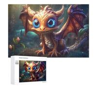Puzzles pour Adultes1000 PCS Magical Baby Dragon in Fantasy Forest -3 Puzzle Décoratif Mural - Niveau Difficile - Idéal comme Cadeau pour Toute La Famille 1000 PCS