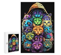 Puzzles pour Adultes1000 PCS Many Vivid Cats Puzzles pour Adultes, Jeu De Réflexion, Décoration Intérieure, Aide À Stimuler Le Cerveau 1000 PCS
