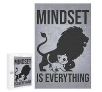 Puzzles Pour Adultes1000 PCS Mindset Is Everything Lion Cat - Gym, Hustle, Success, Motivational Puzzles Pour Adolescents Jeux Relaxants Pour S'amuser En Famille Activités Amusantes À La Maison 1000 P