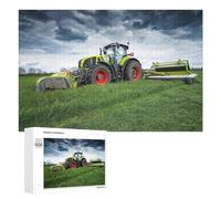 Puzzles pour Adultes1000 PCS Modern Farm Tractor in Action -3 Puzzle Décoratif Mural - Niveau Difficile - Idéal comme Cadeau pour Toute La Famille 1000 PCS