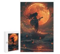 Puzzles pour Adultes1000 PCS Moonlit Ocean Guitarist Puzzles pour Adultes Cadeau d'anniversaire Difficile Et Stimulant Cadeaux d'anniversaire Uniques 1000 PCS