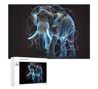 Puzzles pour Adultes1000 PCS Neon Elephant Artwork Puzzle Décoratif Mural - Niveau Difficile - Idéal comme Cadeau pour Toute La Famille 1000 PCS