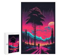 Puzzles pour Adultes1000 PCS Neon Sunset Journey -1 Puzzle Décoratif Mural - Niveau Difficile - Idéal comme Cadeau pour Toute La Famille 1000 PCS