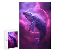 Puzzles pour Adultes1000 PCS Neon Whale in The Space Puzzles pour Adultes, Jeu De Réflexion, Décoration Intérieure, Aide À Stimuler Le Cerveau 1000 PCS