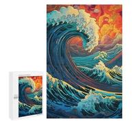 Puzzles pour Adultes1000 PCS Ocean Waves Sunset Art Print Puzzles pour Adolescents pour S'amuser en Famille Difficile Et Stimulant Un pour Les Jeux 1000 PCS