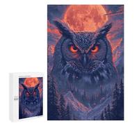 Puzzles pour Adultes1000 PCS Owl Moonlit Forest Puzzles pour Adolescents pour S'amuser en Famille Difficile Et Stimulant Un pour Les Jeux 1000 PCS