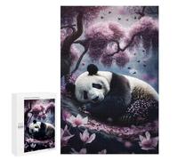 Puzzles pour Adultes1000 PCS Panda Sleeping in Cherry Puzzles pour Adolescents, Jouets Anti-Stress, Cadeaux pour Femmes, Activités Amusantes À La Maison 1000 PCS