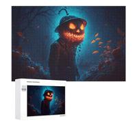 Puzzles pour Adultes1000 PCS Pumpkin Head in The Dark Forest Puzzle Décoratif Mural - Niveau Difficile - Idéal comme Cadeau pour Toute La Famille 1000 PCS