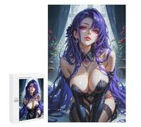 Puzzles pour Adultes1000 PCS Purple Haired Anime Girl Puzzle pour Adultes - Jeu De Réflexion - Assemblage De Motifs - Idée Cadeau Unique pour Un Anniversaire 1000 PCS