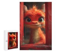 Puzzles pour Adultes1000 PCS Red Dragon Peeking Through Door Puzzles pour Adolescents pour S'amuser en Famille Difficile Et Stimulant Un pour Les Jeux 1000 PCS