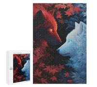 Puzzles pour Adultes1000 PCS Red Vs. White Wolves A Tale of Contrast Puzzles pour Adultes : des Activités Amusantes en Famille, des Cadeaux pour Les Amis Et La Famille 1000 PCS