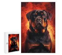 Puzzles pour Adultes1000 PCS Rottweiler Smoke Puzzles pour Adolescents, Jouets Anti-Stress, Cadeaux pour Femmes, Activités Amusantes À La Maison 1000 PCS