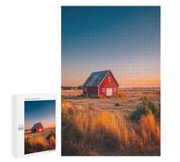 Puzzles pour Adultes1000 PCS Rustic Red Barn Sunset Puzzles pour Adultes Cadeau d'anniversaire Difficile Et Stimulant Cadeaux d'anniversaire Uniques 1000 PCS
