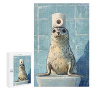 Puzzles pour Adultes1000 PCS Seal Balancing Toilet Paper-2 Puzzles pour Adolescents pour S'amuser en Famille Difficile Et Stimulant Un pour Les Jeux 1000 PCS