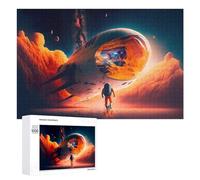 Puzzles pour Adultes1000 PCS Space Exploration Astronaut and Futuristic Ship Puzzles pour Adultes - Décoration Murale - Loisirs À La Maison - Activités Amusantes À Faire chez Soi 1000 PCS