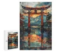 Puzzles pour Adultes1000 PCS Stained Glass Torii Gate Puzzle pour Adultes Jouet Décoration Murale Défi Dur Anniversaire Et Noël 1000 PCS