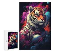 Puzzles pour Adultes1000 PCS Tiger Astronaut Space Art Print-4 Puzzles pour Adolescents pour S'amuser en Famille Difficile Et Stimulant Un pour Les Jeux 1000 PCS