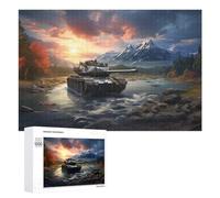 Puzzles pour Adultes1000 PCS Tiger Panzer at Sunset Puzzle, Jeu De Réflexion Et De Logique, Idéal comme Cadeau pour Toute La Famille 1000 PCS