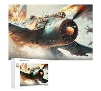 Puzzles pour Adultes1000 PCS Warplane Explosion in Action Puzzle Décoratif Mural - Niveau Difficile - Idéal comme Cadeau pour Toute La Famille 1000 PCS