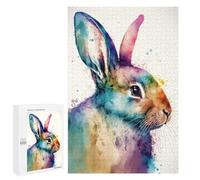 Puzzles pour Adultes1000 PCS Watercolor Rabbit Puzzles pour Adolescents Jeux Relaxants pour S'amuser en Famille Activités Amusantes À La Maison 1000 PCS