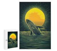 Puzzles pour Adultes1000 PCS Whale Leaping Sunset Puzzle pour Adultes : Un Jeu Manuel Amusant Et Anti-Stress, Idéal pour Se Détendre 1000 PCS