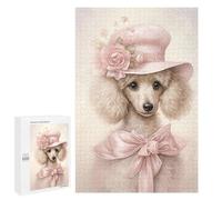Puzzles pour Adultes1000 PCS White Poodle in Hat Puzzles pour Adultes - Jouets À Monter Soi-même - Décoration Murale - Cadeaux Uniques d'anniversaire Et De Noël 1000 PCS