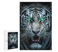 Puzzles pour Adultes1000 PCS White Tiger Roar Puzzles pour Adolescents pour S'amuser en Famille Difficile Et Stimulant Un pour Les Jeux 1000 PCS