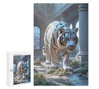Puzzles pour Adultes1000 PCS White Tiger with Iridescent Markings Puzzle pour Adultes : Un Jeu Manuel Amusant Et Anti-Stress, Idéal pour Se Détendre 1000 PCS