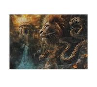 Puzzles pour Adultes1000pcs(38x26cm) Fantasy Lion Vs. Serpent Epic Battle Scene Jeu De Puzzle Stimulant Et Amusant pour Faire Travailler Vos Méninges 1000pcs(38x26cm)