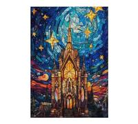 Puzzles pour Adultes1000pcs(38x26cm) Stained Glass Castle Night Sky Puzzles pour Adolescents, Jouets Anti-Stress, Découpe De Précision, Cadeaux De Noël Et d'anniversaire 1000pcs(38x26cm)