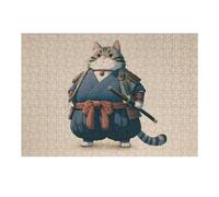 Puzzles pour Adultes1000pcs(38x26cm) Tabby Cat Ronin Samurai Jeu De Puzzle Stimulant Et Amusant pour Faire Travailler Vos Méninges 1000pcs(38x26cm)