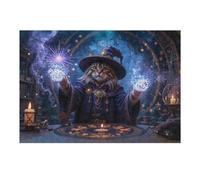 Puzzles pour Adultes1000pcs(38x26cm) Wizard Cat Casting Magic Jeu De Puzzle Stimulant Et Amusant pour Faire Travailler Vos Méninges 1000pcs(38x26cm)