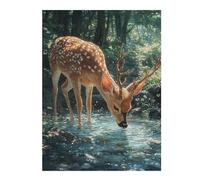 Puzzles pour Adultes1000pcs(52x38cm) Deer Drinking Water in Forest Puzzles pour Adultes, Jouets Anti-Stress, Décoration Murale, Cadeaux pour Toute La Famille 1000pcs(52x38cm)