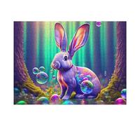 Puzzles pour Adultes1000pcs(52x38cm) Rainbow Bunny Bubbles Fantasy Puzzle Anti-Stress, Jouet Relaxant, Cadeau d'anniversaire Unique 1000pcs(52x38cm)
