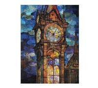Puzzles pour Adultes1000pcs(52x38cm) Stained Glass Clock Tower-2 Puzzles pour Adultes, Jouets Anti-Stress, Décoration Murale, Cadeaux pour Toute La Famille 1000pcs(52x38cm)