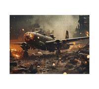 Puzzles pour Adultes1000pcs(52x38cm) Warplane Amidst Ruins Puzzle pour Adultes - Décoration Murale - Découpe De Précision - Activités Ludiques À La Maison 1000pcs(52x38cm)