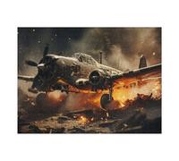 Puzzles pour Adultes1000pcs(52x38cm) Warplane Crash Scene Puzzle pour Adultes - Décoration Murale - Découpe De Précision - Activités Ludiques À La Maison 1000pcs(52x38cm)