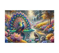 Puzzles pour Adultes1000pcs(75x50cm) Enchanted Forest with Peacock and Owls Puzzle pour Adultes - Décoration Murale - Découpe De Précision - Activités Ludiques À La Maison 1000pcs(75x50cm)
