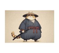 Puzzles pour Adultes1000pcs(75x50cm) Orange Cat Ronin Samurai Puzzle Anti-Stress, Jouet Relaxant, Cadeau d'anniversaire Unique 1000pcs(75x50cm)