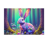 Puzzles pour Adultes1000pcs(75x50cm) Rainbow Bunny Bubbles Fantasy Puzzles pour Adolescents Jeux Relaxants Cadeaux pour Femmes Cadeaux d'anniversaire Uniques 1000pcs(75x50cm)