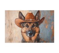 Puzzles pour Adultes1000pcs(75x50cm) Western Dog Art Print Puzzles pour Adolescents Jeux Relaxants Cadeaux pour Femmes Cadeaux d'anniversaire Uniques 1000pcs(75x50cm)