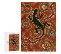 Puzzles pour Adultes300 PCS Aboriginal Art Lizard Puzzles pour Adultes, Jeu De Réflexion, Décoration Intérieure, Aide À Stimuler Le Cerveau 300 PCS