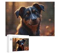 Puzzles pour Adultes300 PCS Adorable Puppy in Golden Light Puzzle Décoratif Mural - Niveau Difficile - Idéal comme Cadeau pour Toute La Famille 300 PCS