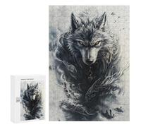 Puzzles pour Adultes300 PCS Alpha Wolf with Glowing Eyes Puzzles pour Adultes À Monter Soi-même - Découpe De Précision - Idée Cadeau pour Toute La Famille 300 PCS