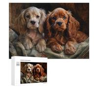 Puzzles pour Adultes300 PCS American Cocker Spaniels Puzzle, Jeu De Réflexion Et De Logique, Idéal comme Cadeau pour Toute La Famille 300 PCS