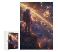 Puzzles pour Adultes300 PCS Astronaut Cosmic Sunset Puzzles pour Adolescents, Jeux Manuels, Cadeaux pour Femmes, Cadeaux d'anniversaire Uniques 300 PCS