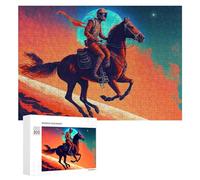 Puzzles pour Adultes300 PCS Astronaut on Horseback in Space -1 Puzzle Décoratif Mural - Niveau Difficile - Idéal comme Cadeau pour Toute La Famille 300 PCS
